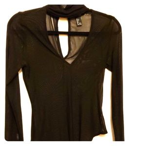 Women's Black Mesh Bodysuit